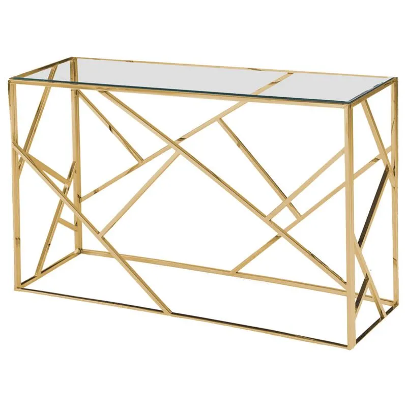 Rylight Stainless Steel Living Room End Table in Gold/Silver Finish