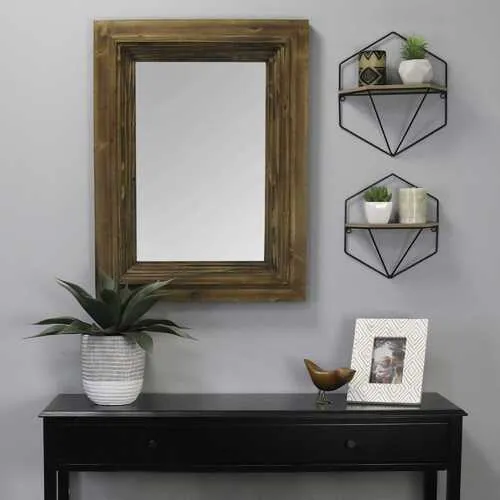 S 2 Black Modern Wood Shelf