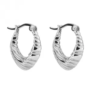 S Dune Ripple Texture Hoop Earrings E6228