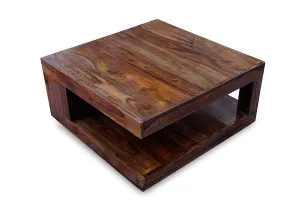 S H Arts Sheesham Wood Natural Brown Finish Center Table