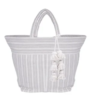 Sabai Gray Striped Beach Tote