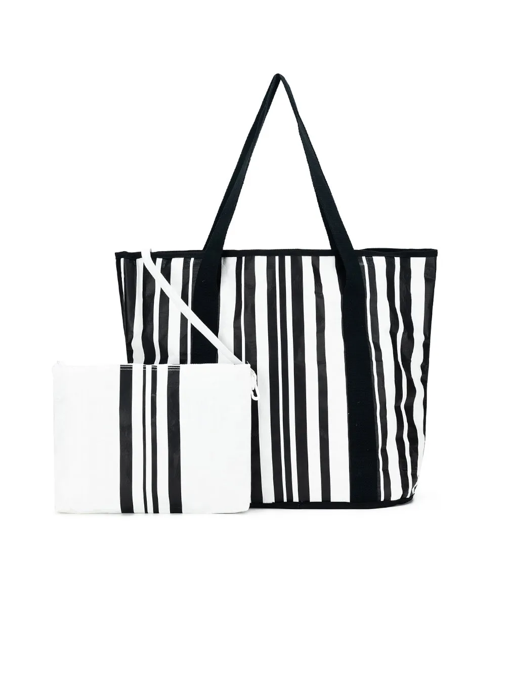 Sabbia Beach Bag Small - Black Stripe