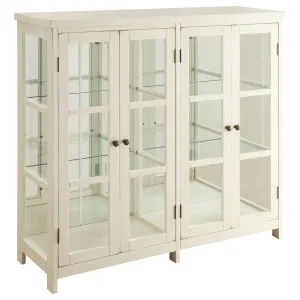 Sable - 4 Door Wood Accent Storage Display Cabinet - Off White