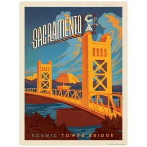 Sacramento California Scenic Tower Bridge Vinyl Sticker