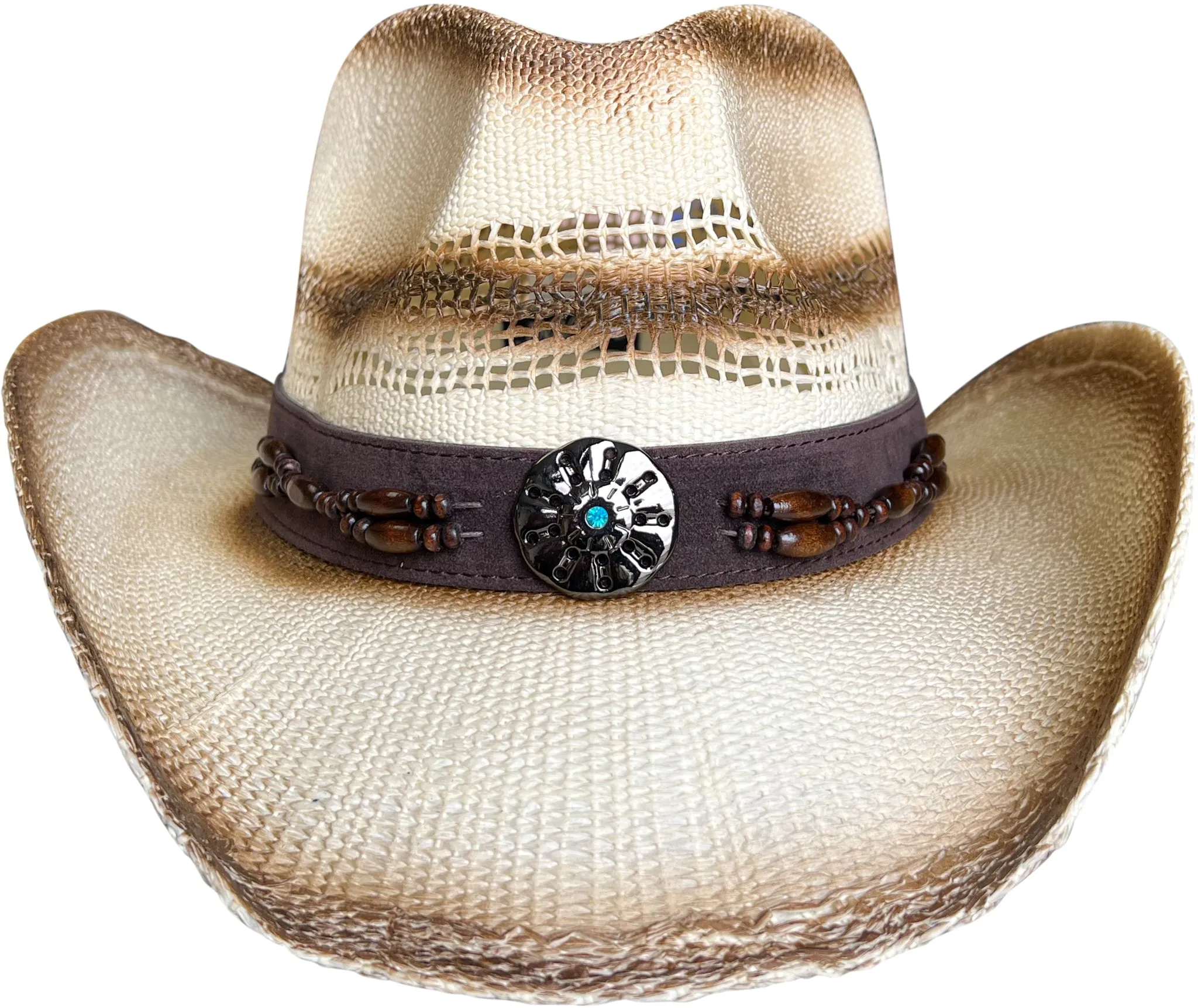 Saddle Box Beige Brown Cowboy Hat For Women & Men