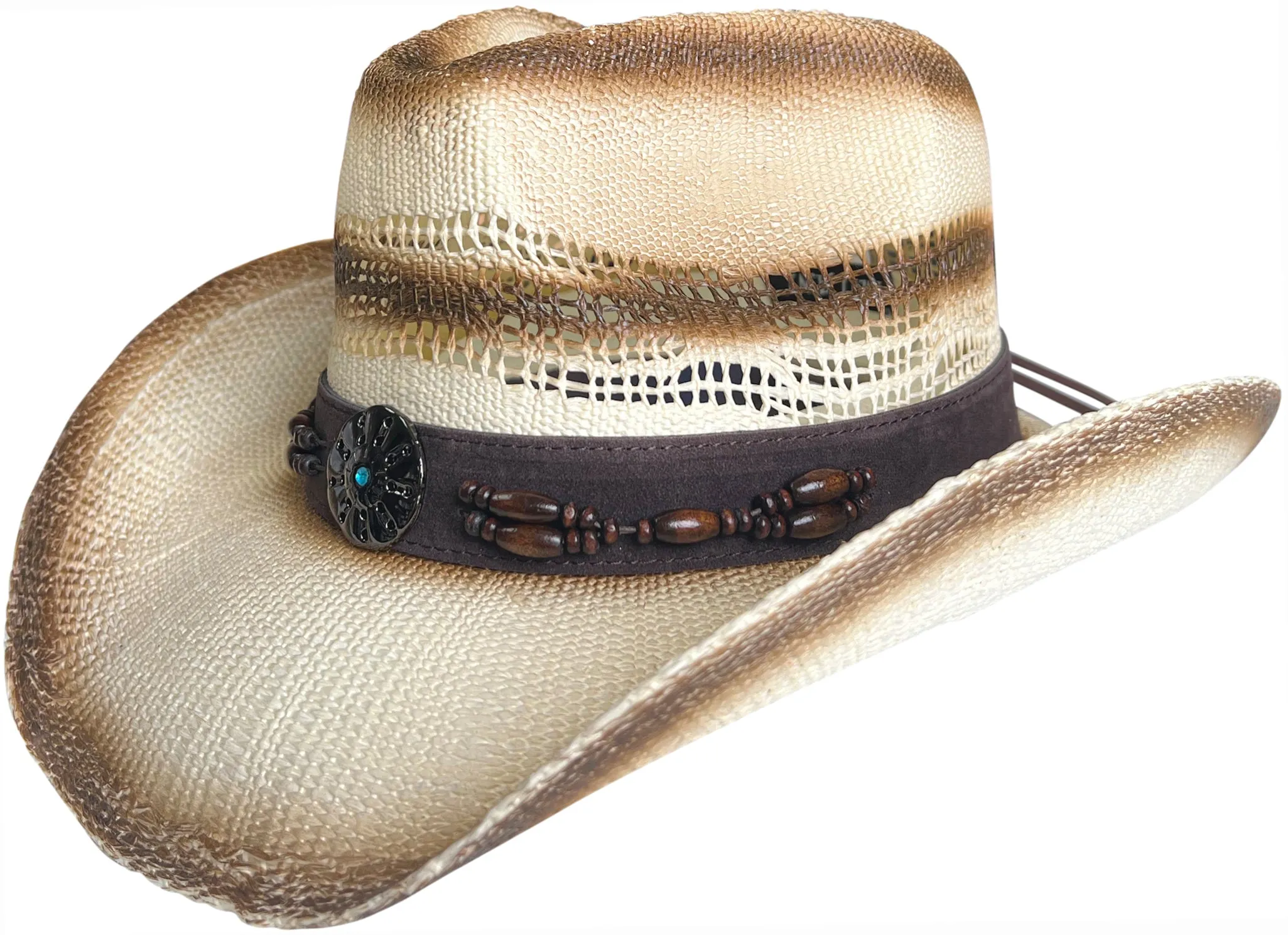 Saddle Box Beige Brown Cowboy Hat For Women & Men