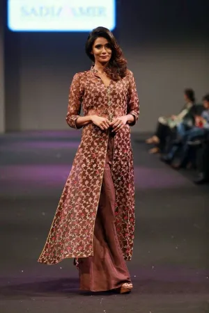 Sadia Aamir - Agate berry - Brown - Organza & Silk - 2 Piece