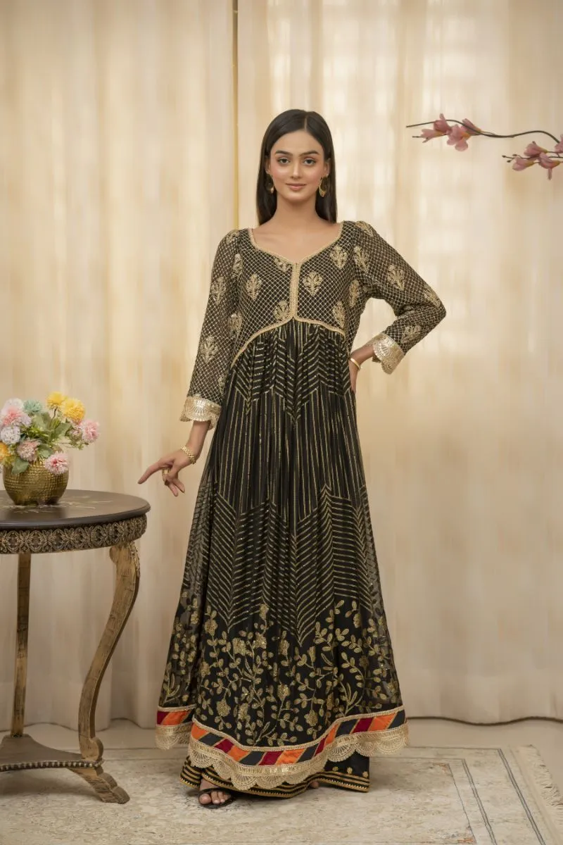 Sadia Aamir - Amani - Black - Chiffon - 3 Piece