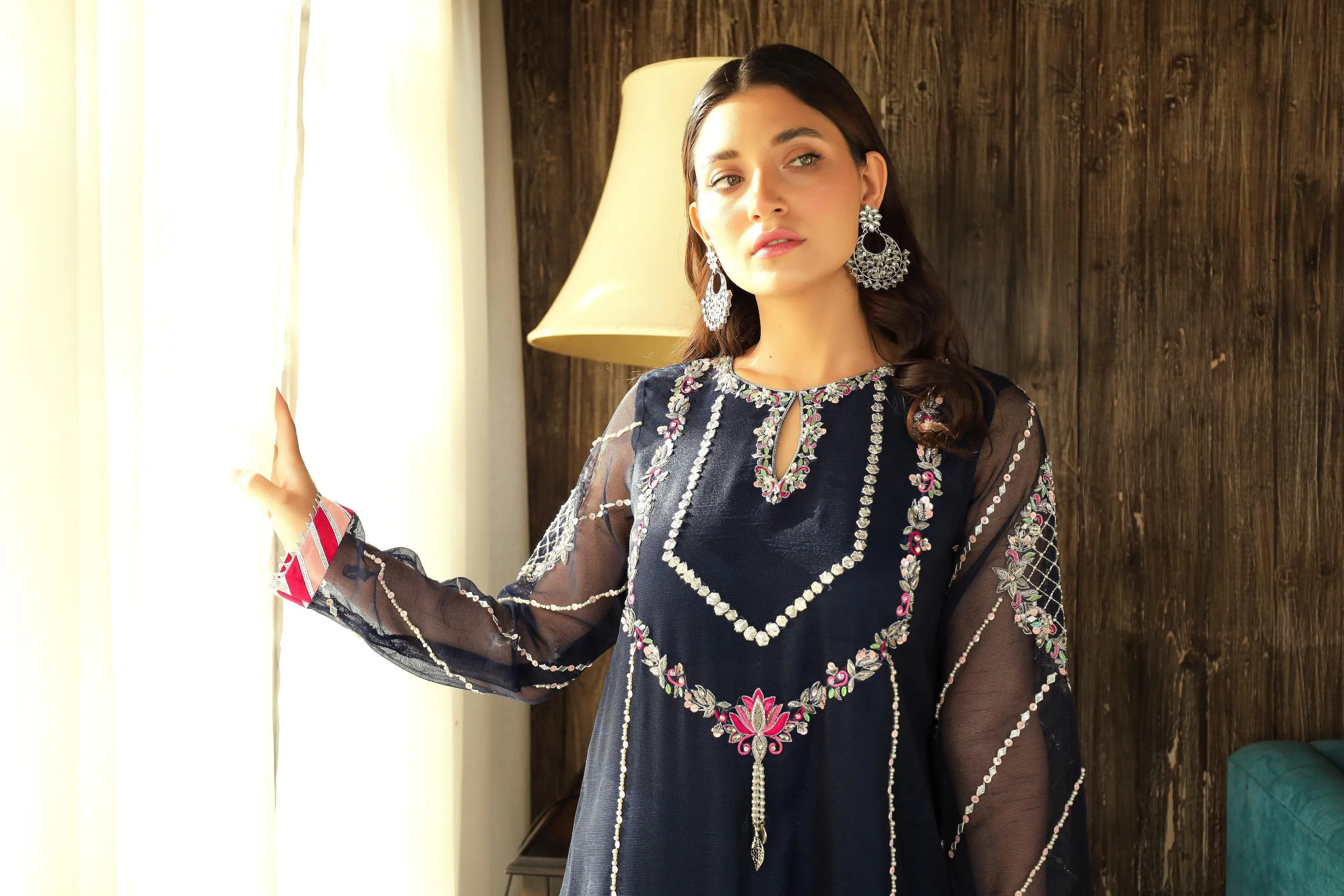 Sadia Aamir - Azal - Khaddi Shirt with Gharara - 3 Piece