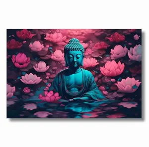 SAF paintings Buddha Painting | buddha paintings for living room | buddha painting for wall decoration | buddha painting canvas 24 inch x 36 inch SANF-CR34