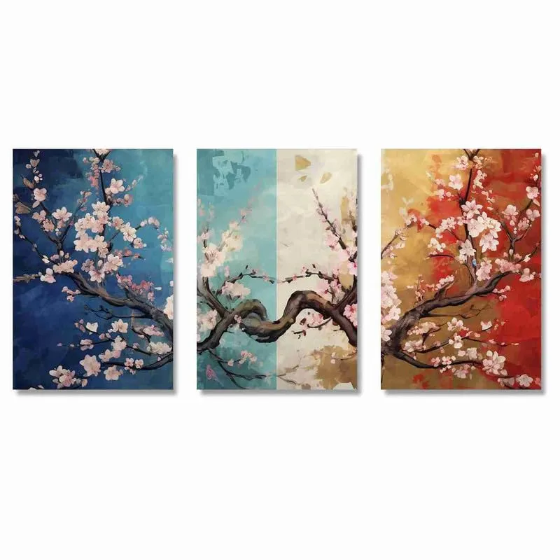 SAF paintings Set Of 3 Wooden Framed Canvas Painting|| Abstract Floral Theme Canvas Wall Art Painting for Home Décor And Office||For Bedroom,Living Room Home wall and Office Interior CR-226