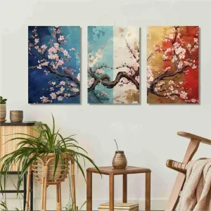 SAF paintings Set Of 3 Wooden Framed Canvas Painting|| Abstract Floral Theme Canvas Wall Art Painting for Home Décor And Office||For Bedroom,Living Room Home wall and Office Interior CR-226