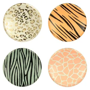 Safari Animal Print Paper Plates, Set of 8 Large Animal Print Dinner Plates