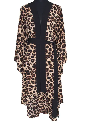 Safari - Brown Leopard Kimono (Black)