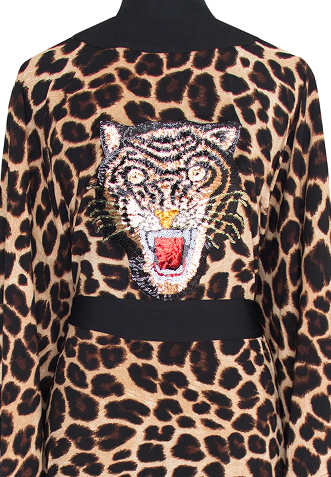 Safari - Brown Leopard Kimono Tiger (Black)