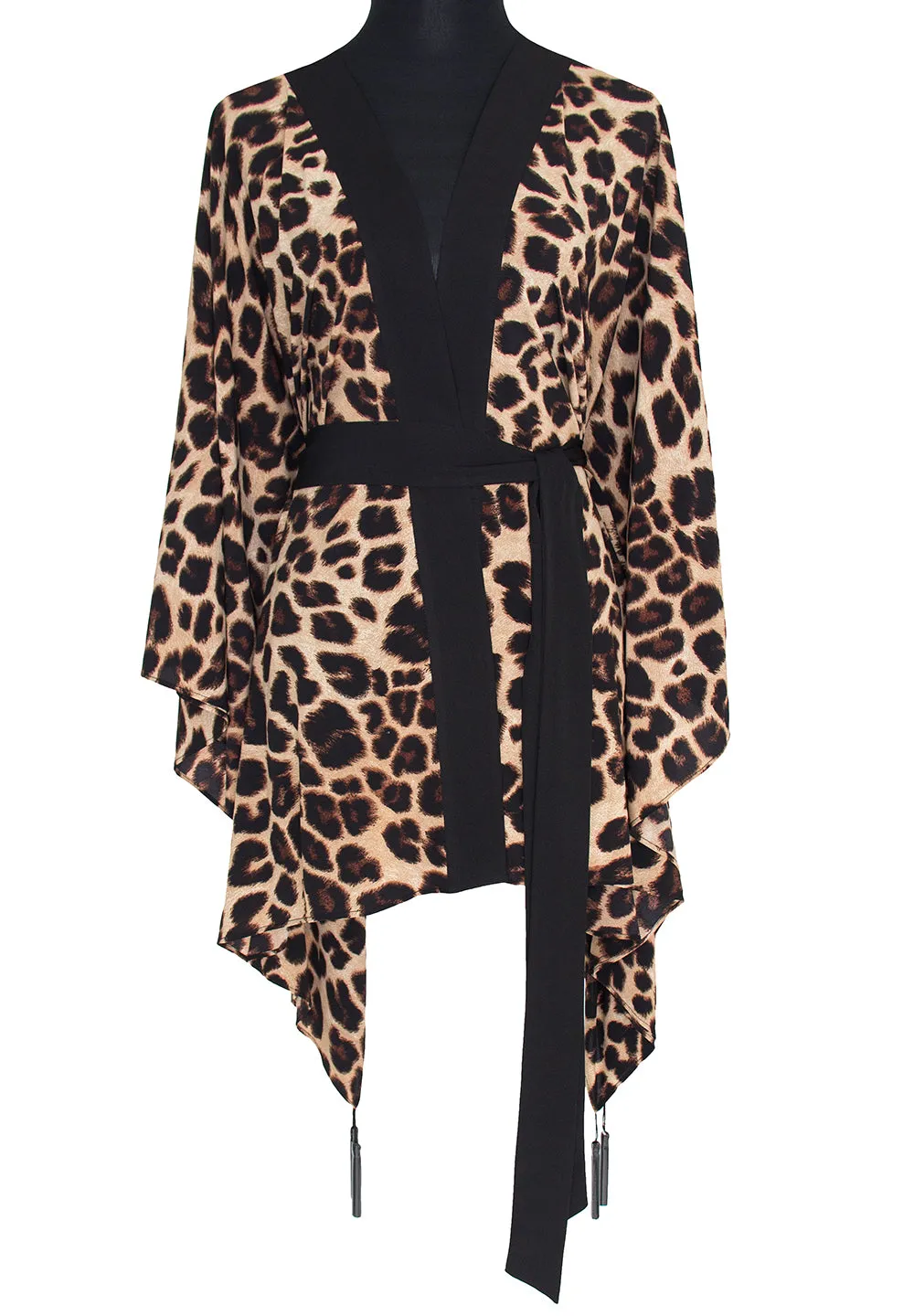 Safari - Brown Leopard Kimono Tiger (Black)