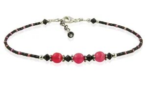 Safari Pink Agate Gemstone Anklet