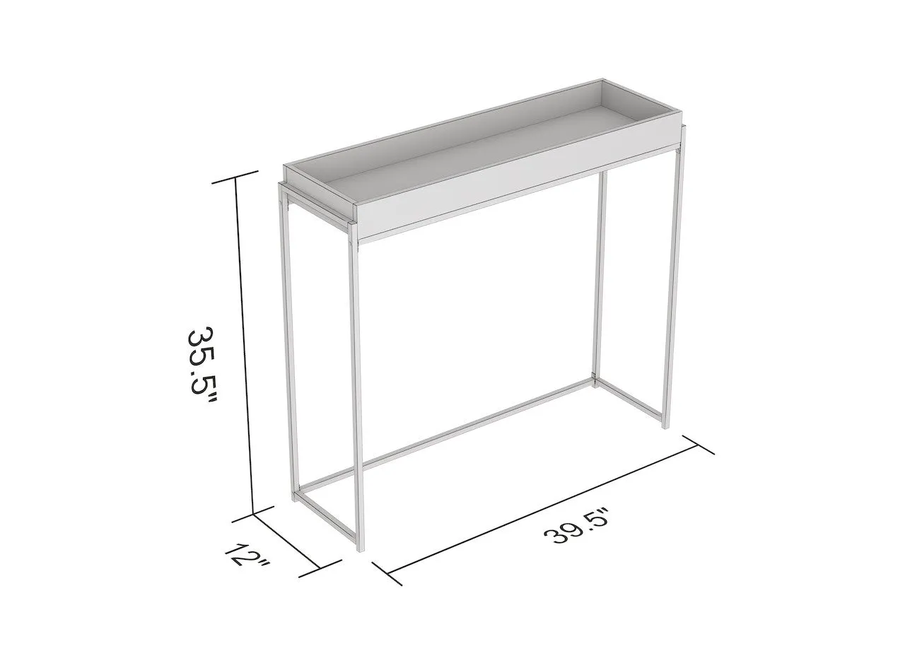 Safdie & Co. Console Table 39.5L Marble Sunken Tray