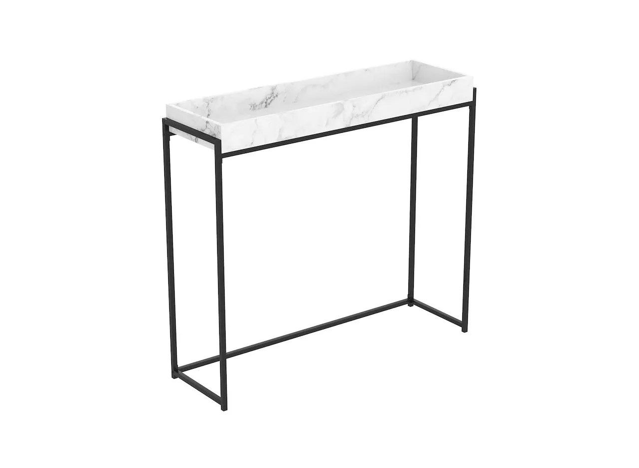 Safdie & Co. Console Table 39.5L Marble Sunken Tray