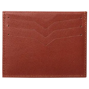 Saffiano Credit Card Wallet Brown