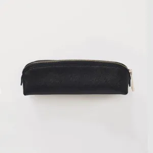 Saffiano Leather Slim Pencil Case - Black