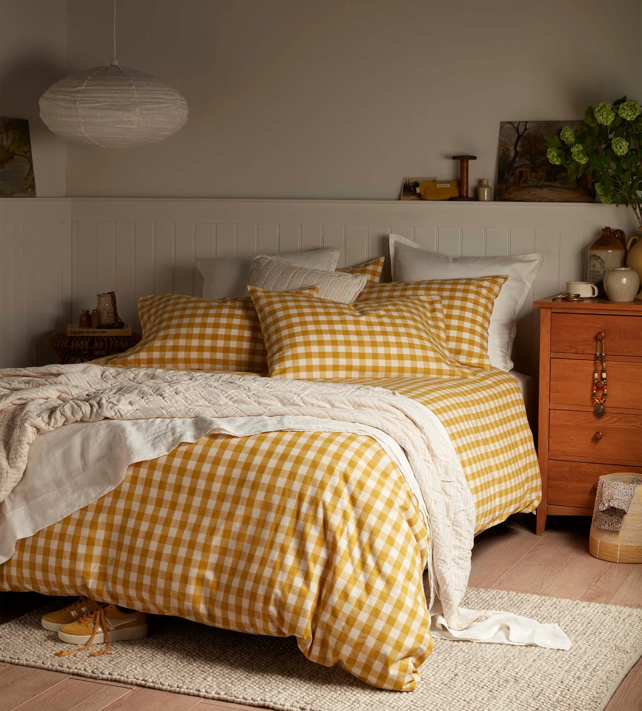 Saffron Gilbert Gingham Brushed 100% Organic Cotton Duvet Cover