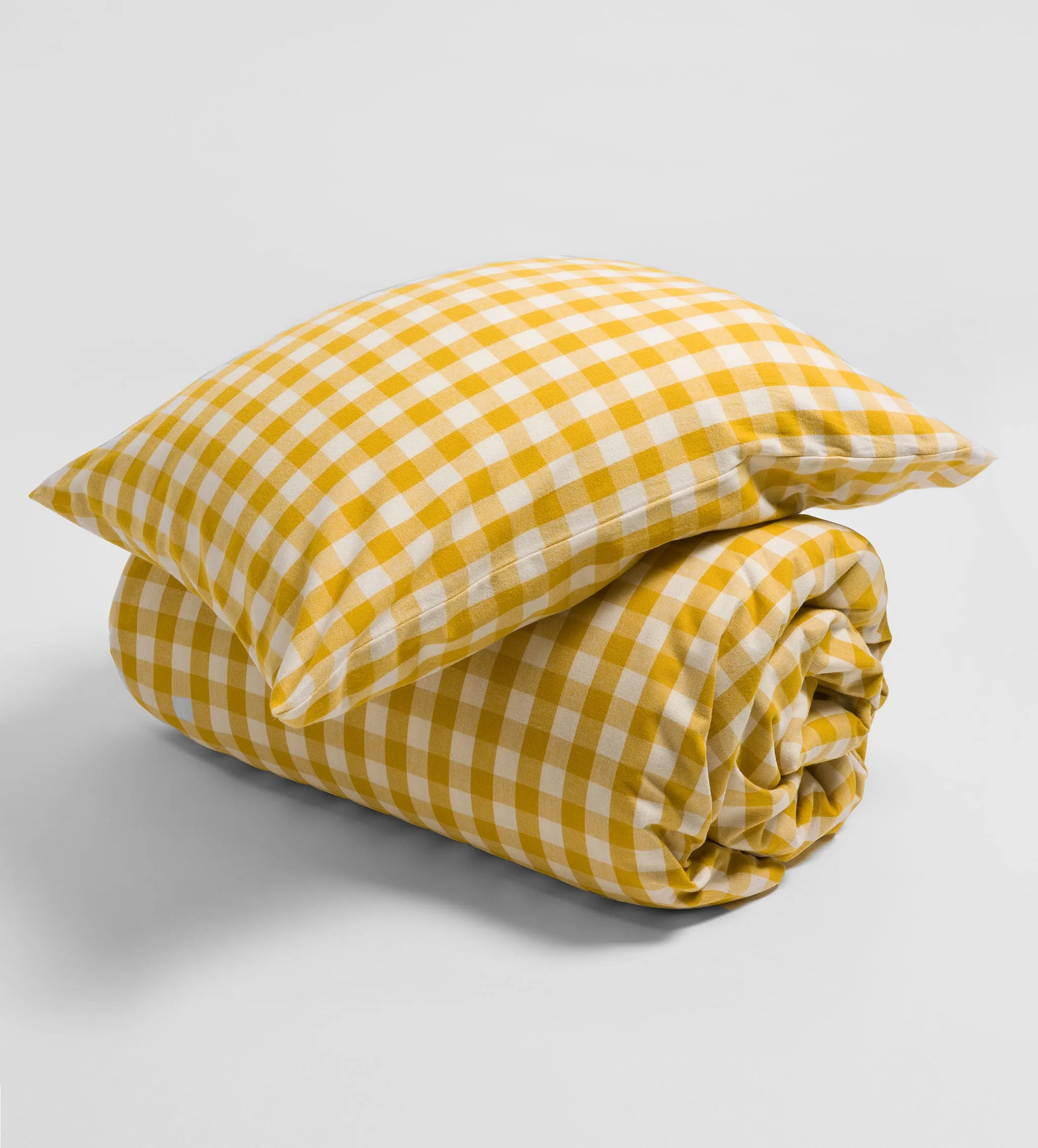 Saffron Gilbert Gingham Brushed 100% Organic Cotton Duvet Cover