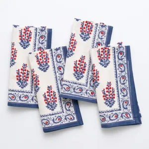 Sagar Red & Blue Napkin | Set of 4