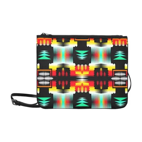 Sage Fire and Sky Slim Clutch Bag