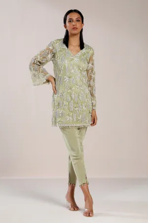 Sage Green Kurta And Pants Set