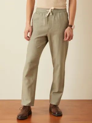 Sage Green Plain Loose Pants