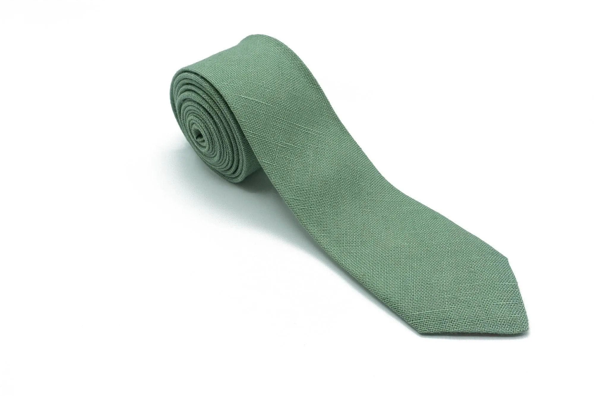 Sage Green Wedding Ties in Linen