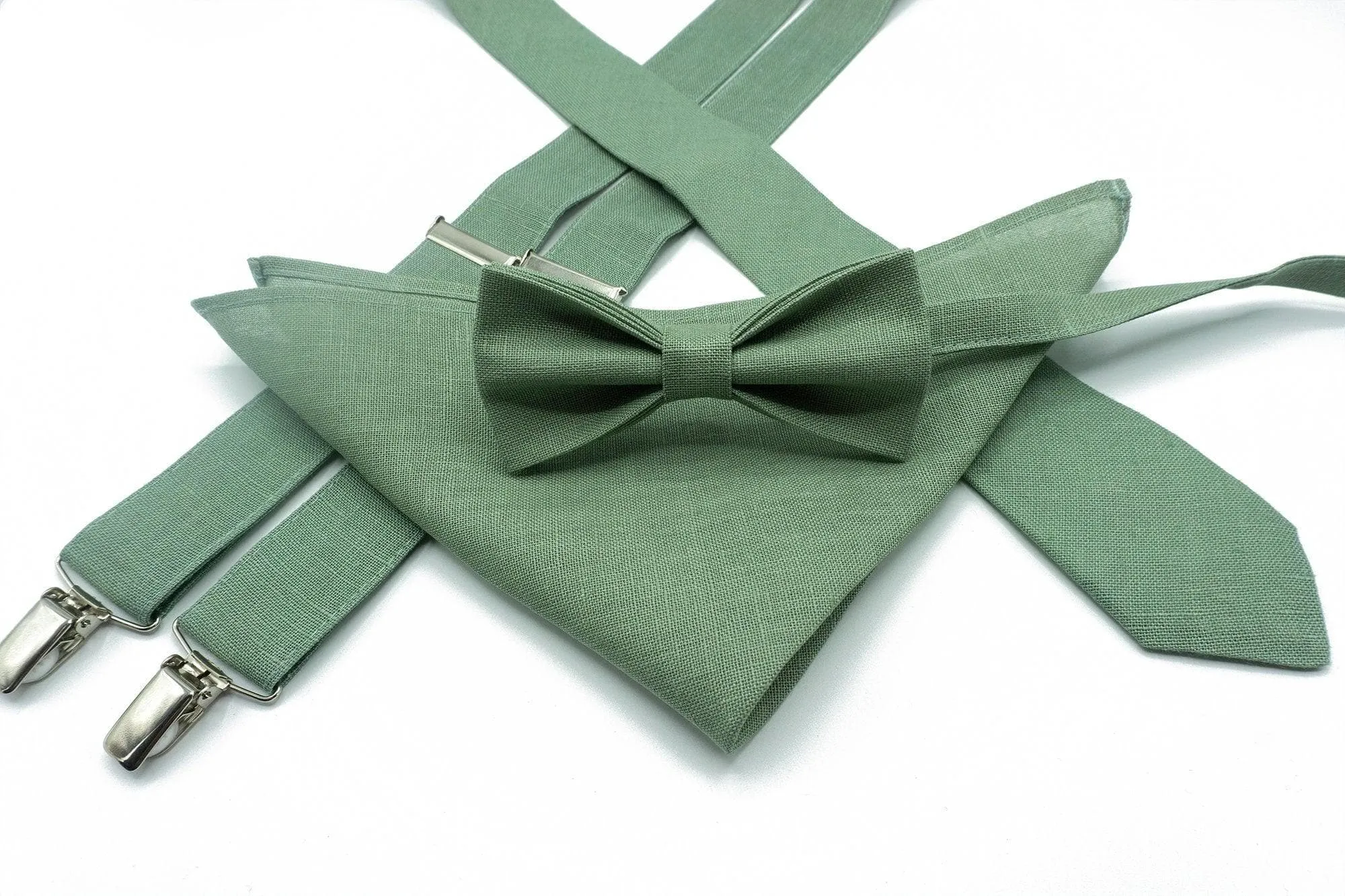 Sage Green Wedding Ties in Linen