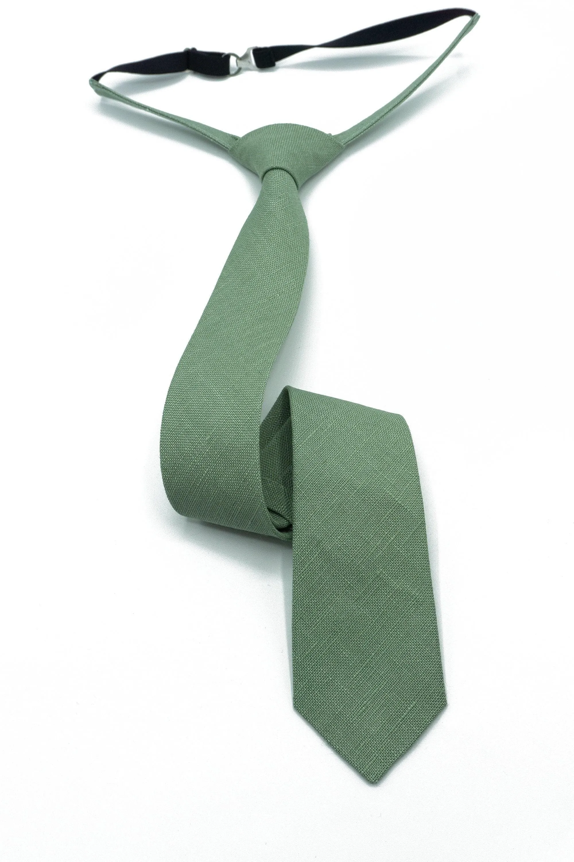 Sage Green Wedding Ties in Linen