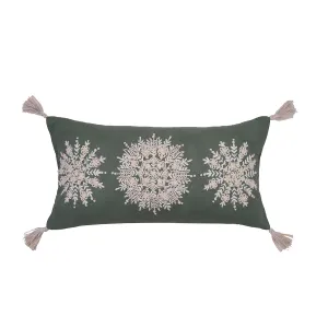 Sage Snowflake Pillow