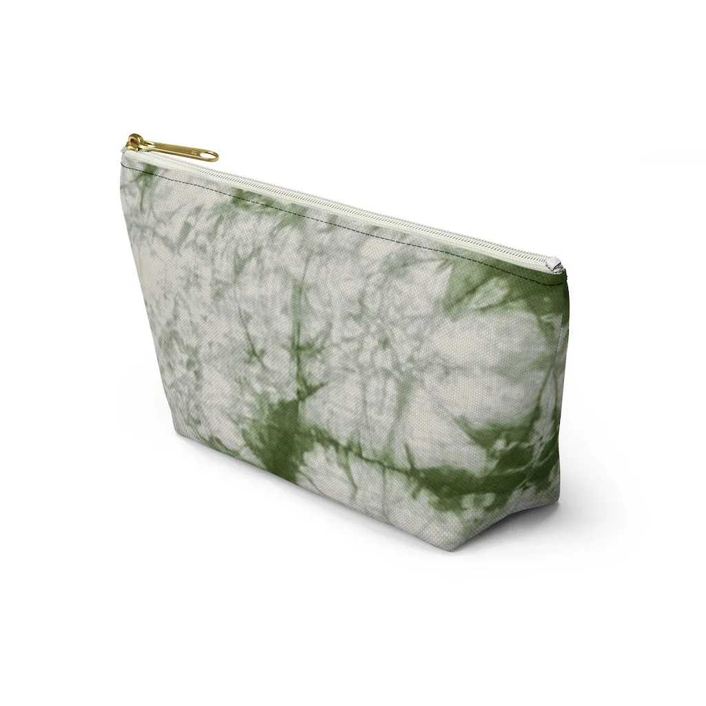 Sage Tie Dye Accessory Pouch w T-bottom