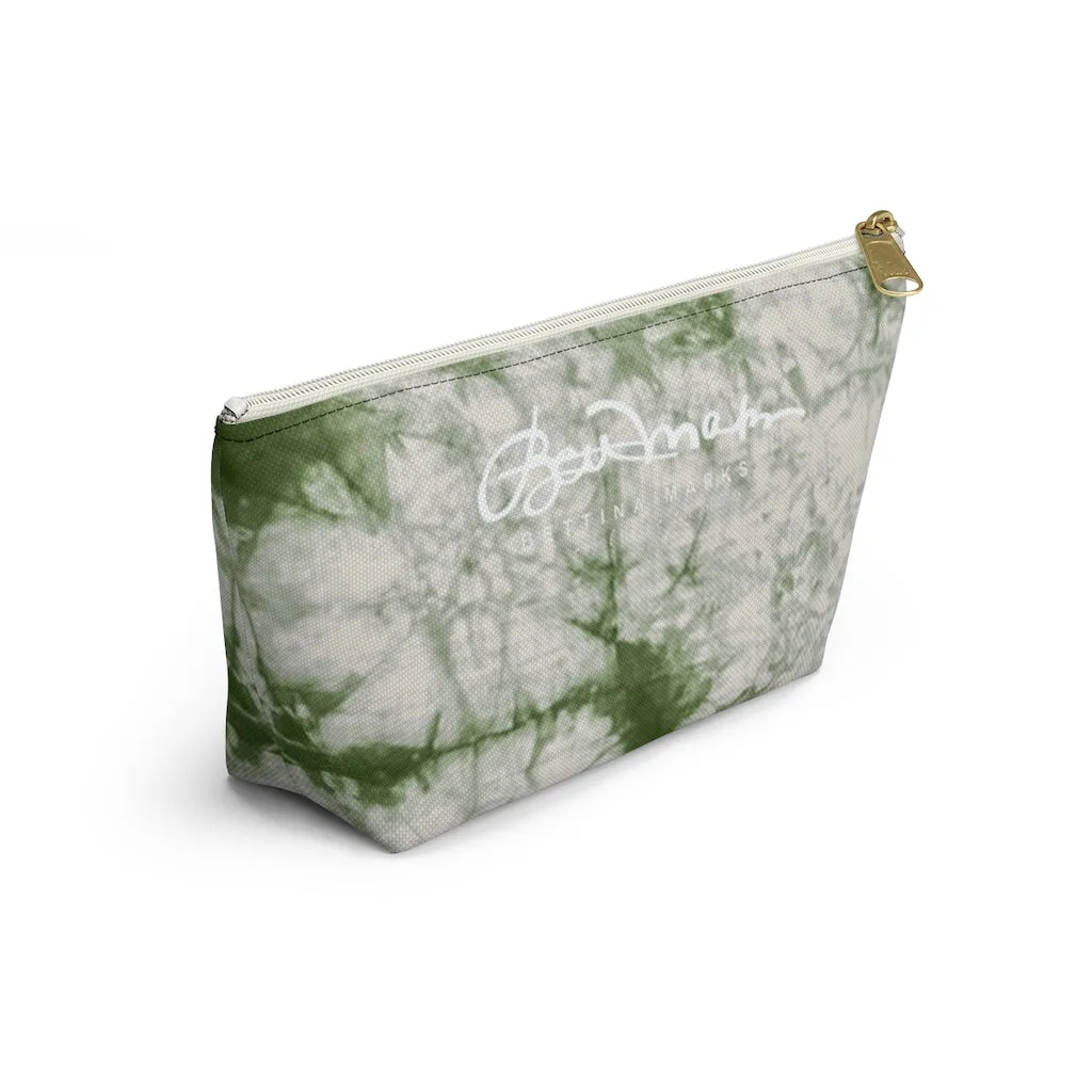 Sage Tie Dye Accessory Pouch w T-bottom