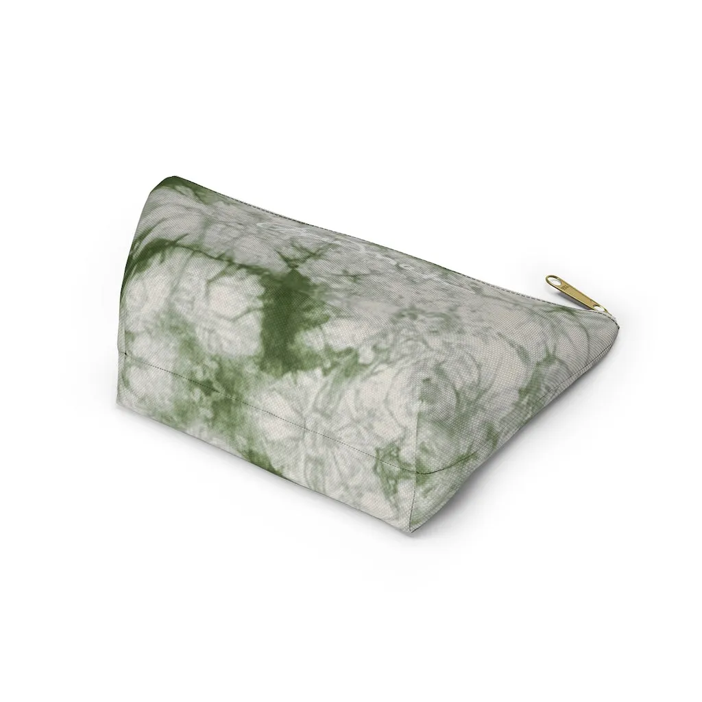 Sage Tie Dye Accessory Pouch w T-bottom