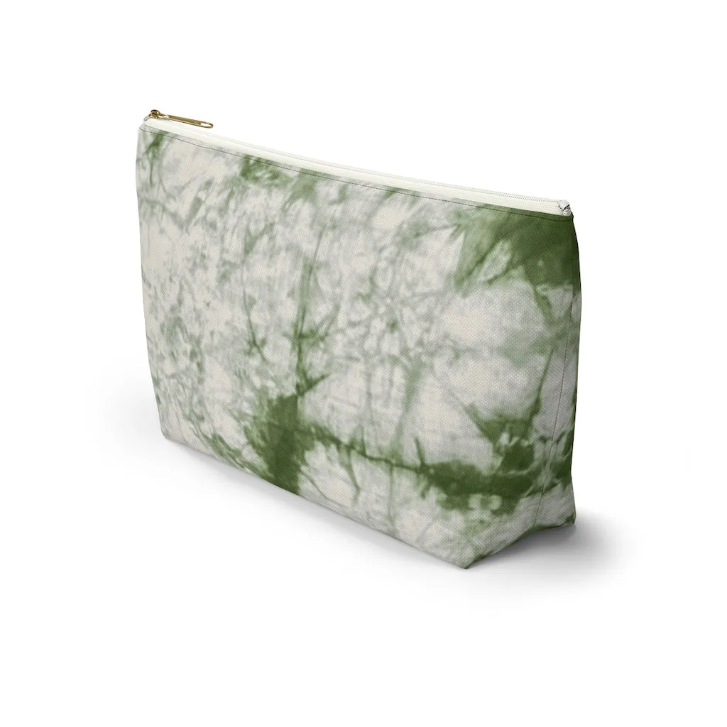 Sage Tie Dye Accessory Pouch w T-bottom