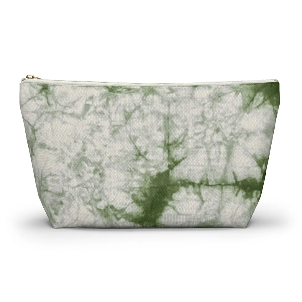 Sage Tie Dye Accessory Pouch w T-bottom