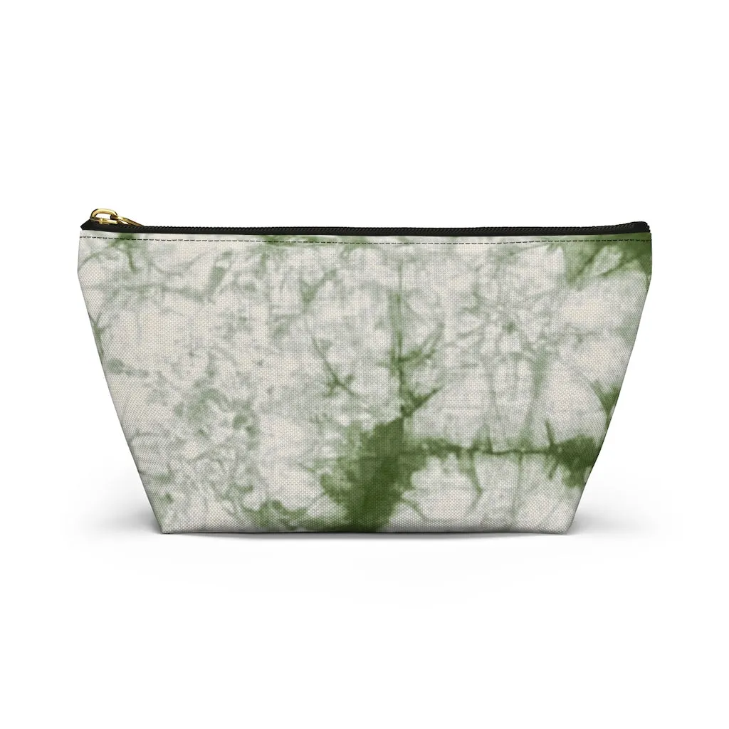 Sage Tie Dye Accessory Pouch w T-bottom