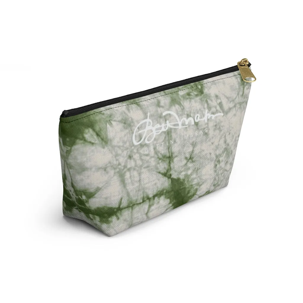 Sage Tie Dye Accessory Pouch w T-bottom