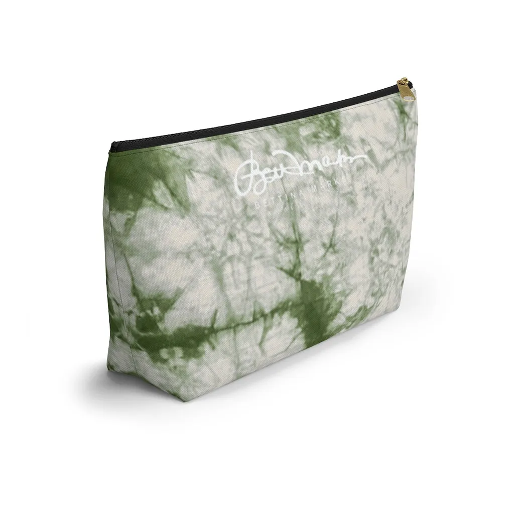 Sage Tie Dye Accessory Pouch w T-bottom