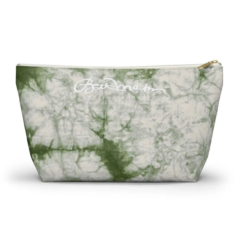 Sage Tie Dye Accessory Pouch w T-bottom