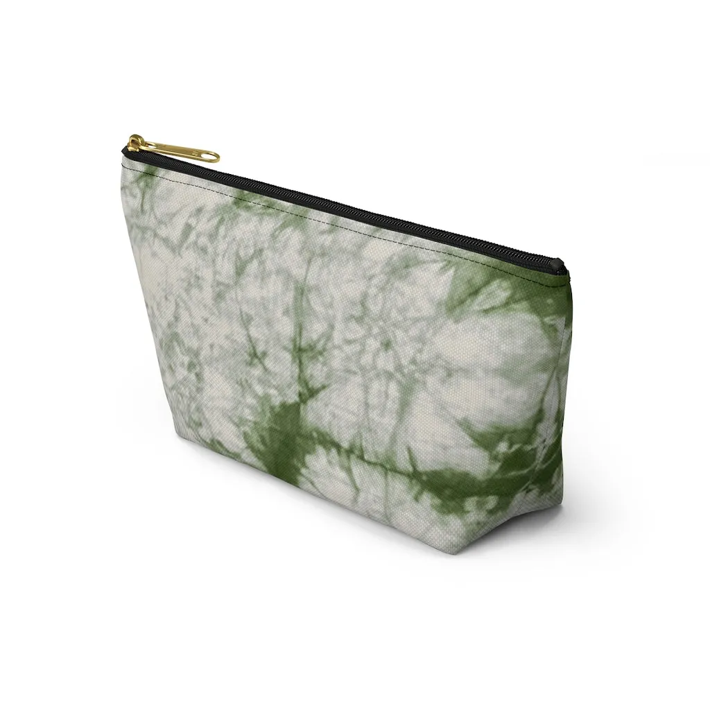 Sage Tie Dye Accessory Pouch w T-bottom