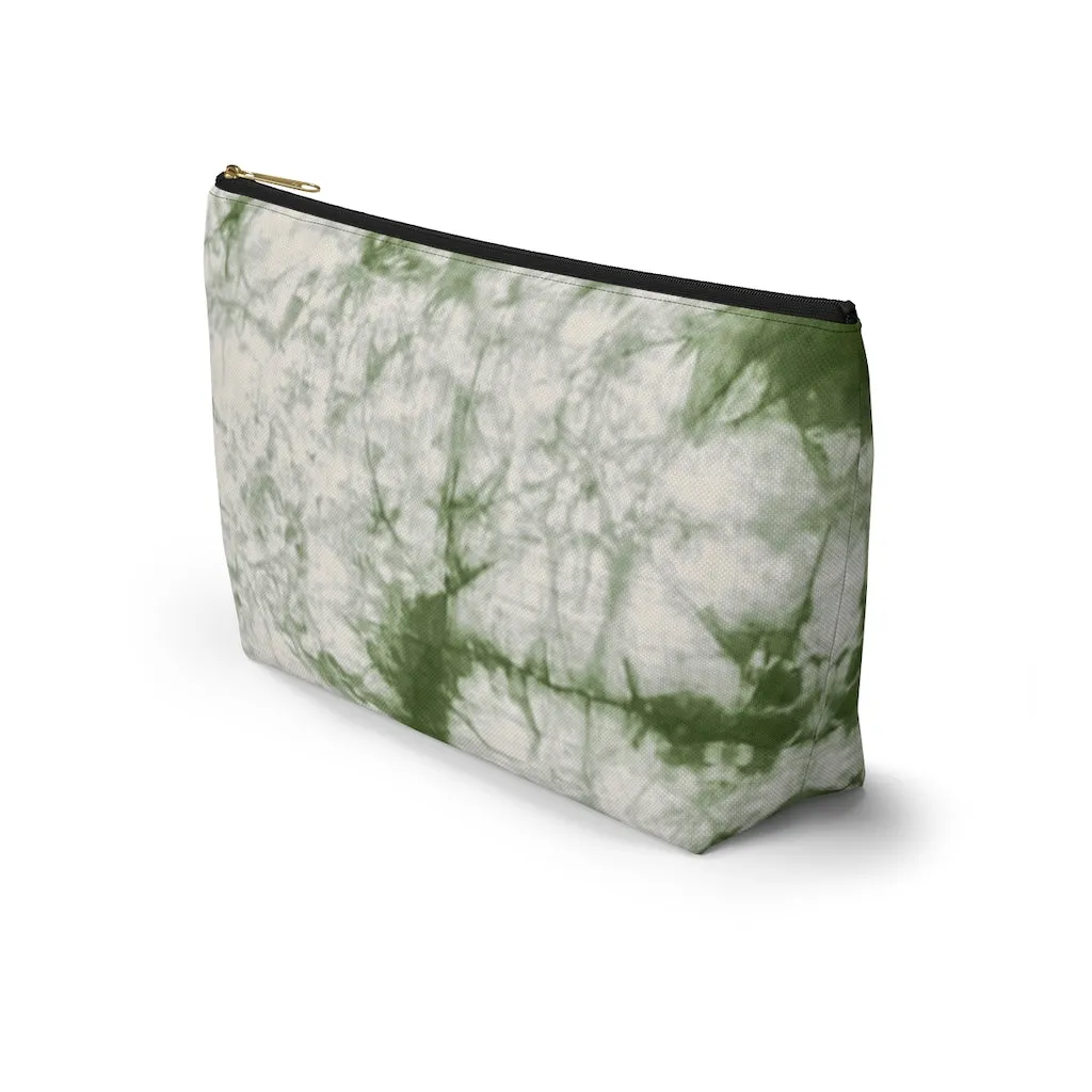 Sage Tie Dye Accessory Pouch w T-bottom