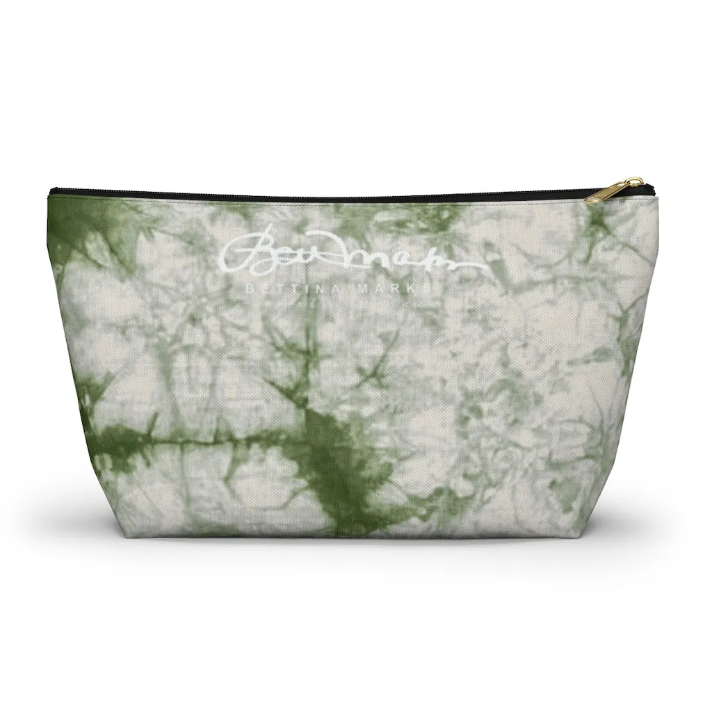 Sage Tie Dye Accessory Pouch w T-bottom