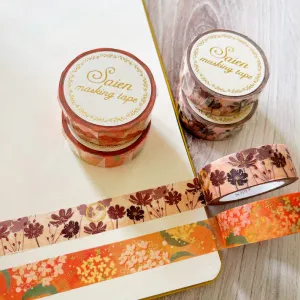 [SAIEN] Chocolate Cosmos & Osmanthus washi tape