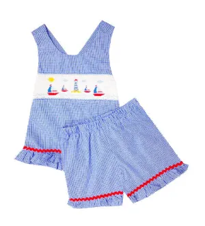 Sailboats Girl Short Set