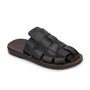 Sailor - Leather Braided Mule Slide | Brown